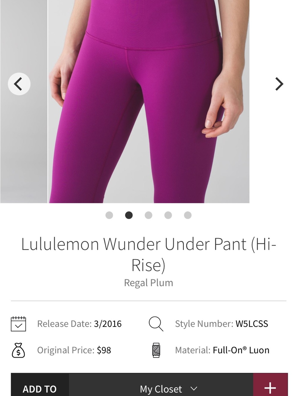 lululemon athletica Wunder Under Train Luon in Regal Plum High-Waist Leggings